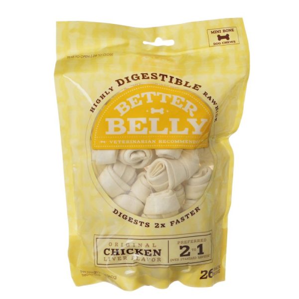 Better Belly Rawhide Chicken Liver Bones Mini Puppy Supply
